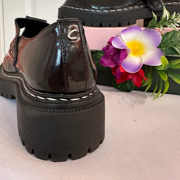 SAM EDELMAN ~ Black Patent Platform Shoes w/Silver Hardware size 7.5 - Picture 3 of 8